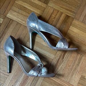 Betsey Johnson Shimmering Silver Heels